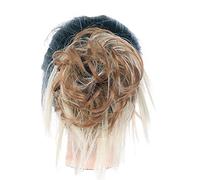 Moño desordenado sintético despeinado Updo moño desordenado piezas de pelo extensiones de pelo con banda elástica coletas extensiones de cabello para mujeres moños de cabello humano real (color: 16H