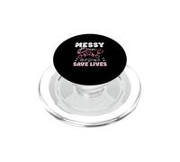 Moño desordenado y exfoliantes para Salvar Vidas a los Cuidadores Que cuidan PopSockets PopGrip para MagSafe