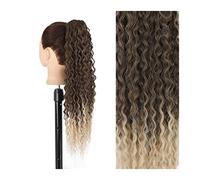 Moño Despeinado para Mujer 1 paquete de extensiones cabello con clip cola caballo cordón ondulado largo sintético 24 "Extensiones femenino natural moño Moño Postizo(07)