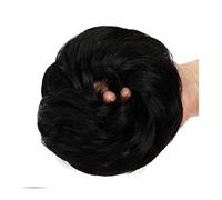 Moño Despeinado para Mujer 1 paquete de extensiones moño desordenadas sintéticas, diademas peludas con banda goma elástica, peluca ondulada rizada for mujer, for el cabello Moño Postizo(1B)