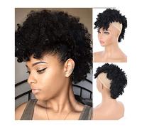 Moño Despeinado para Mujer 1 paquete de moño sintético coleta alta Afro cola caballo con flequillo rizado cordón extensión pinza pelo pelucas Moño Postizo(01)