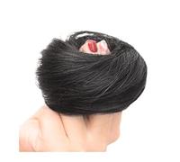 Moño Despeinado para Mujer 1 paquete de peluca cola caballo moño recto sintético for mujer con banda elástica goma donut pelo marrón negro Moño Postizo(C)