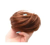 Moño Despeinado para Mujer 1 paquete de peluca cola caballo moño recto sintético for mujer con banda elástica goma donut pelo marrón negro Moño Postizo(A)