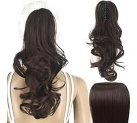 Moño Despeinado para Mujer 14 pulgadas Moño desordenado sintético Pelo largo y rizado Peluca ondulada grande Extensiones de cabello cola caballo Accesorios for el mujer Moño Postizo(4)