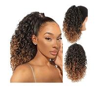 Moño Despeinado para Mujer 14 "Sintético Afro Ponytail Curly Drawstring Hair Extensions Pinzas for el cabello Bun Pieces for mujeres negras Moño Postizo(D)