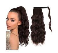 Moño Despeinado para Mujer 20 "Sintético Largo Ondulado Cola de Caballo Alargamiento Envoltura Alrededor la Peluca Moño for Mujeres Pelucas Suaves Sintéticas Esponjosas Moño Postizo(Chestnut Brown)