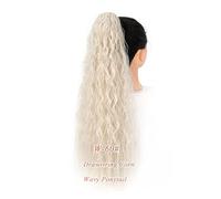 Moño Despeinado para Mujer 24 "Rizado largo con cordón Puff Cola de caballo Extensión cabello Sintético Pinza for el Moño for uso diario las mujeres Moño Postizo(26)