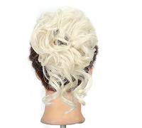 Moño Despeinado para Mujer Bollo sintético Donut Bun Extensiones de cabello cola caballo Rizos rubios desordenados con banda goma elástica Peluca pelo for mujeres Moño Postizo(60)