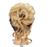 Moño Despeinado para Mujer Bollo sintético Donut Bun Extensiones de cabello cola caballo Rizos rubios desordenados con banda goma elástica Peluca pelo for mujeres Moño Postizo(22H27)