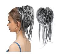 Moño Despeinado para Mujer Donut Bun Messy Ponytail Extensiones con elástico Bungee Curl Hair Bands Extension Pelucas for mujeres Moño Postizo(1B 171T1001)