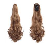 Moño Despeinado para Mujer Extensión de cabello cola caballo ondulado sintético largo Clip garra extensión peluca fibra resistente al calor for mujeres Moño Postizo(03)