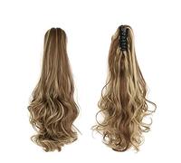 Moño Despeinado para Mujer Extensión de cabello cola caballo ondulado sintético largo Clip garra extensión peluca fibra resistente al calor for mujeres Moño Postizo(09)