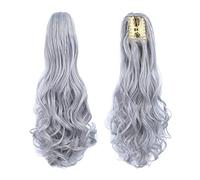 Moño Despeinado para Mujer Extensión de cabello cola caballo ondulado sintético largo Clip garra extensión peluca fibra resistente al calor for mujeres Moño Postizo(16)