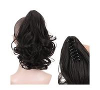 Moño Despeinado para Mujer Extensiones de cabello cola caballo ondulado corto Clip garra sintética for mujer for uso diario peluca fiesta Moño Postizo(07)