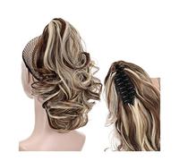 Moño Despeinado para Mujer Extensiones de cabello cola caballo ondulado corto Clip garra sintética for mujer for uso diario peluca fiesta Moño Postizo(05)