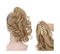 Moño Despeinado para Mujer Extensiones de cabello cola caballo ondulado corto Clip garra sintética for mujer for uso diario peluca fiesta Moño Postizo(02)