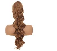 Moño Despeinado para Mujer Peluca de cola caballo con cordón ondulado largo 20 pulgadas for mujer, pinza garra, extensión cabello, extensiones, moño Moño Postizo(06)
