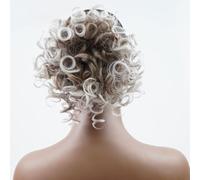 Moño Despeinado para Mujer Peluca de moda for mujer, moño pelo rizado esponjoso, peine corto y, cabeza bola, extensión cola caballo, sintético Moño Postizo(07)