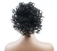 Moño Despeinado para Mujer Peluca de moda for mujer, moño pelo rizado esponjoso, peine corto y, cabeza bola, extensión cola caballo, sintético Moño Postizo(01)