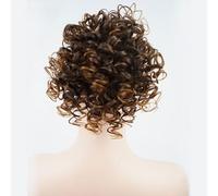 Moño Despeinado para Mujer Peluca de moda for mujer, moño pelo rizado esponjoso, peine corto y, cabeza bola, extensión cola caballo, sintético Moño Postizo(10)