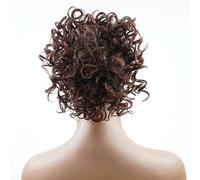 Moño Despeinado para Mujer Peluca de moda for mujer, moño pelo rizado esponjoso, peine corto y, cabeza bola, extensión cola caballo, sintético Moño Postizo(02)