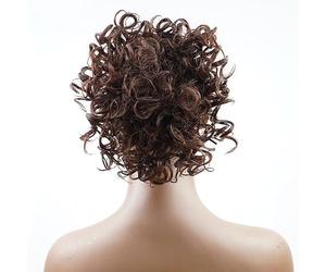Moño Despeinado para Mujer Peluca de moda for mujer, moño pelo rizado esponjoso, peine corto y, cabeza bola, extensión cola caballo, sintético Moño Postizo(02)
