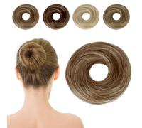 Moño despeinado postizo para mujeres, coleteros sintéticos, extensiones de cabello rizado, coletero moño despeinado, accesorios elásticos para recogido (Marrón mezclado)