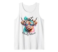 Moño divertido con estampado de mamá y mamá de Highland Cow, moody, moño desordenado Camiseta sin Mangas