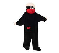 Mono Divertido Y Tonto, Ropa De Estar De Una Pieza con Capucha De Felpa Ultrasuave, Equipada con Bolsillos Prácticos For Noches De Cine Y Entretenimiento En El Hogar(Black,M)