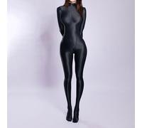 Mono elástico brillante para mujer con acabado suave y ajuste para abrazar el cuerpo para aplicaciones de fitness y estilo de vida (XL negro)