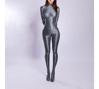 Mono elástico brillante para mujer con acabado suave y ajuste para abrazar el cuerpo para aplicaciones de fitness y estilo de vida (XL gris)