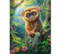 Mono en el Bosque Encantado Puzzles 1000 Piezas Estera Portátil Animal-Planta Rompecabezas para Adultos Desafío Intelectual Aliviar Estrés Decoración Hogar 3D 1000 PCS