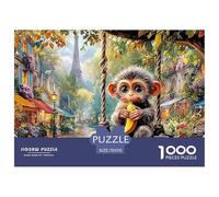 Mono en París Juego De Puzzle En Familia Una Tormenta De Color Y Desafío - El Regalo Original Que Hará Inolvidable Tu Navidad, Recomendado para +14 70x50cm/1000pcs