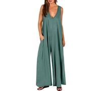 Mono Entero Mujer Elegante Monos Mujer Elegantes Escote en V Jumpsuit Mujer Sin Mangas Baggy Conjunto Pierna Ancha Cintura Alta Ceremonia Cóctel Conjuntos Vestidos de Noche Enteros Pantalón Country y
