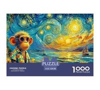 Mono Estrellado Puzzle para Adultos Un Imposible Rompecabezas De Alta Definición - El Regalo Original Y Sorprendente para Esta Navidad, Recomendado Desde 14 Años 52x38cm/1000pcs