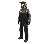FXR Maverick Lite Traje de moto de nieve de una pieza, negro-gris-amarillo, tamaño S