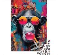 Mono Graffiti Puzzle de 1000 Piezas Papel Adultos Arte Pop Colorido Puzzle para Adultos Juego de Puzzle 1000 Piezas Relajante Decoracion Regalo 52x38cm/1000pcs