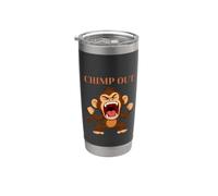 Mono gritando, chimpancés o chimpancés. Vaso térmico de acero inoxidable de doble pared