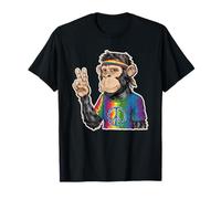 Mono hippie con diadema y signo de paz teñido anudado Camiseta