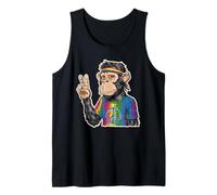 Mono hippie con diadema y signo de paz teñido anudado Camiseta sin Mangas
