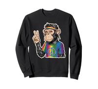 Mono hippie con diadema y signo de paz teñido anudado Sudadera