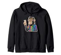 Mono hippie con diadema y signo de paz teñido anudado Sudadera con Capucha