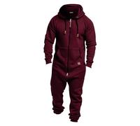 Mono Hombre Pijama Combinación con Capucha y Cremallera Estampado Camuflaje Mono de Manga Larga de Forro Polar Onesie de Una Pieza Invierno Cálido, M