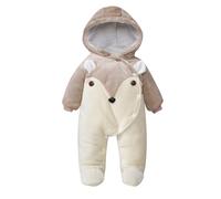 Mono Invierno Algodón Bebé Niño Abrigo Cálido Confortable Jogger Gatear Ropa Gruesa Otoño Invierno Estación Fría Diseño Moderno (KH1, 0-2 Months)