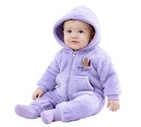 Mono Invierno Bebe Navidad Buzo de Polar Termico Recien Nacido Mameluco Navideño con Capucha Peleles de Manga Larga Romper Ropa de Abrigo una Pieza Cálido para Niñas Niños, Cremallera y Bolsillos