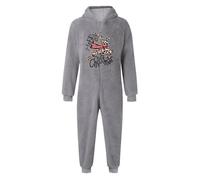 Mono Invierno Disfraz Navidad Niña 4 Años - Mono Acogedor con Capucha Y Estampado De Dibujos Animados para Niñas, Ropa De Dormir De Forro Polar Grueso para Vacaciones (Grey, 4-5 Years)