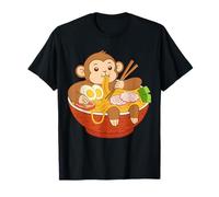 Mono japonés Ramen Lover Funny Animal Noodle Bowl Manga Camiseta