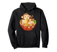 Mono japonés Ramen Lover Funny Animal Noodle Bowl Manga Sudadera con Capucha