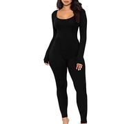 Mono largo ajustado para yoga, mono elástico de manga larga para mujer, traje deportivo de una sola pieza, sexy y ajustado, X02-negro, S
