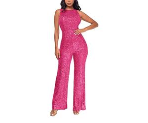 Mono largo para mujer, con lentejuelas, para fiesta | Elegante mono de lentejuelas con efecto brillante. Adecuado para discotecas y fiestas.